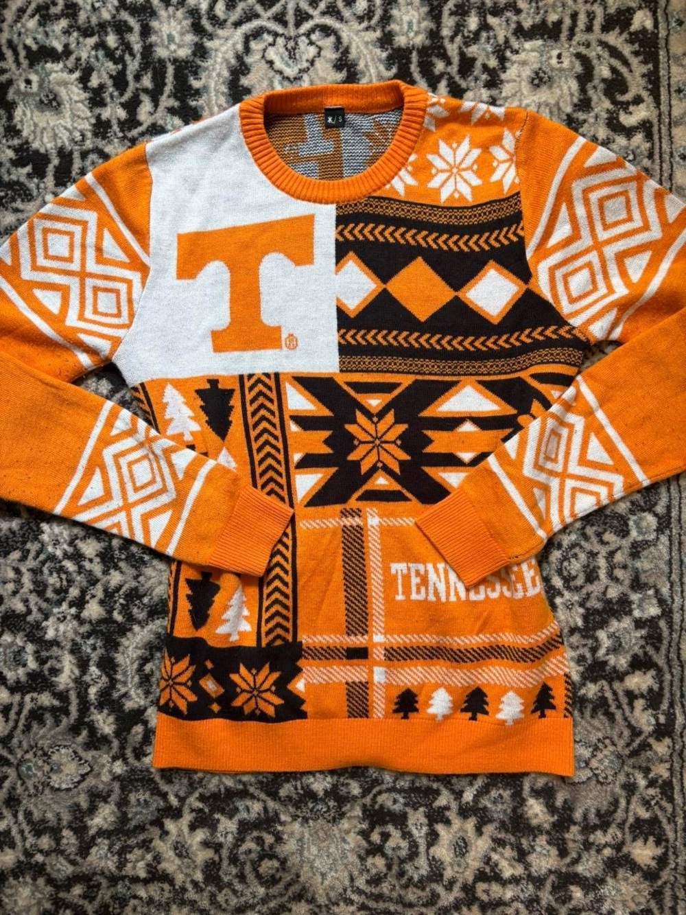 Tennessee Orange & White Patterned Pullover Sweater